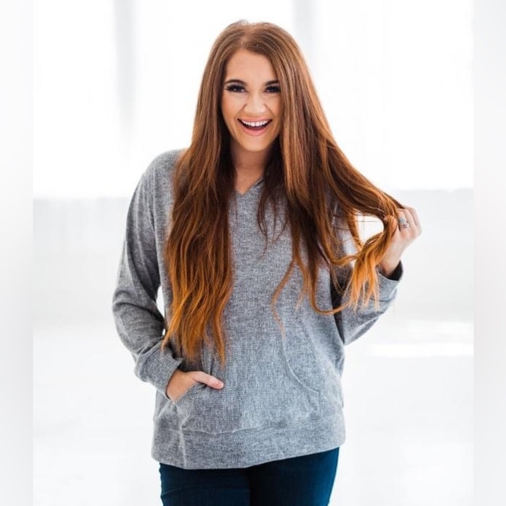 NWT Ces Femme Ribbed Knit Hoodie in Gray size S